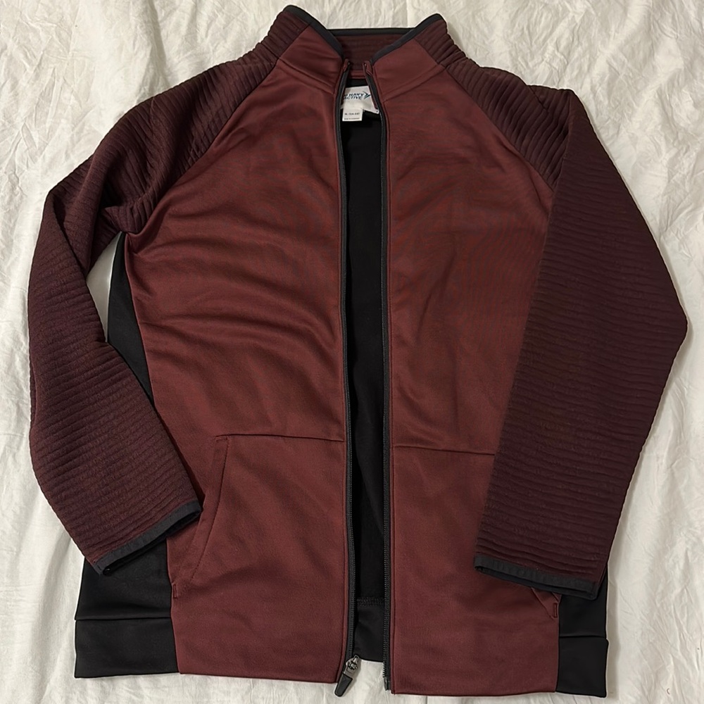 Old Navy Active Boys Maroon Zip Up Jacket